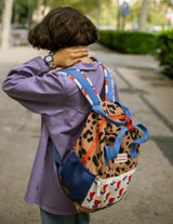 Leopard and Flowers Backback
