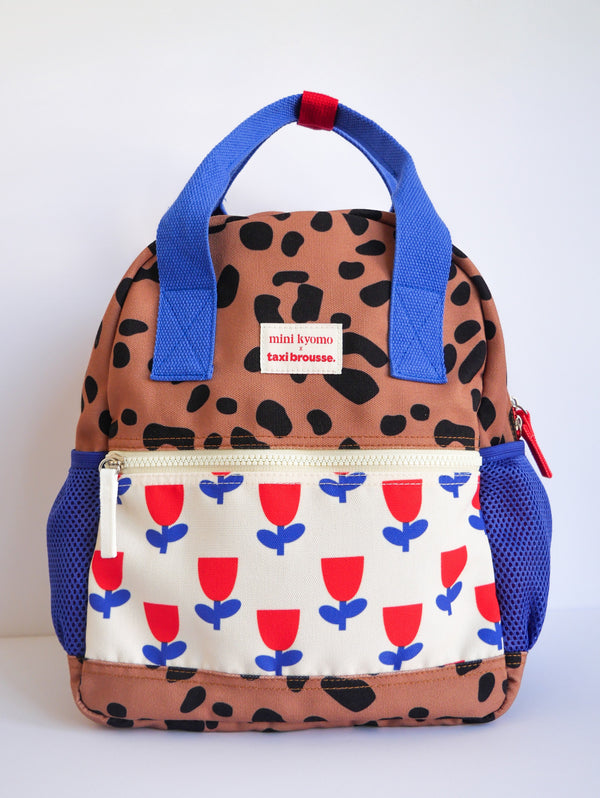 Leopard and Flowers Backback