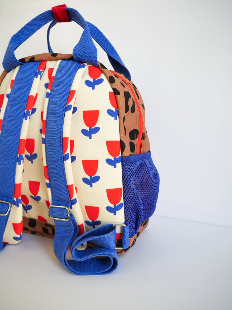 Leopard and Flowers Backback